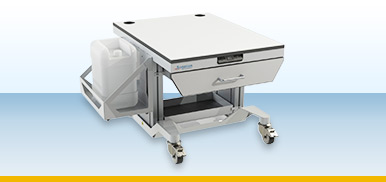 Sonation HPLC series laboratory instrument table with side-mounted canister